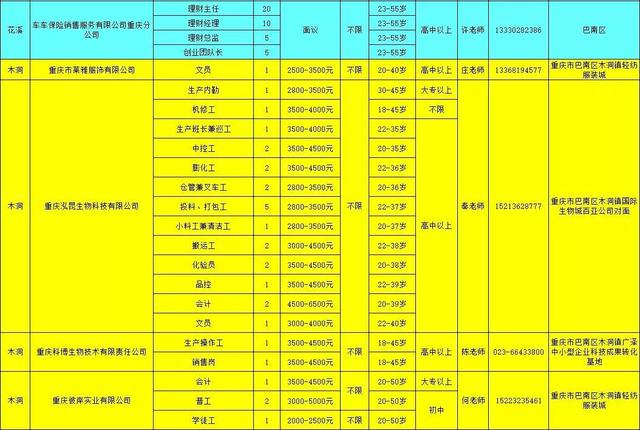 木洞镇最新招聘信息汇总